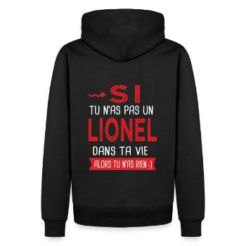 Lionel Si tu n as pas un lionel Cadeau Humour - Sweat à capuche Premium bio Homme - noir - Dos - Nico (187cm)