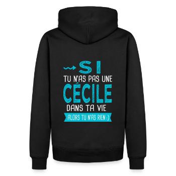 Cécile Si tu n as pas une cécile Cadeau - Sweat à capuche Premium bio Homme - noir - Dos - Nico (187cm)