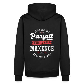 Maxence Parfait Cadeau prenom maxence - Sweat à capuche Premium bio Homme - noir - Dos - Nico (187cm)
