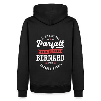 Bernard Parfait Cadeau prenom bernard - Sweat à capuche Premium bio Homme - noir - Dos - Nico (187cm)