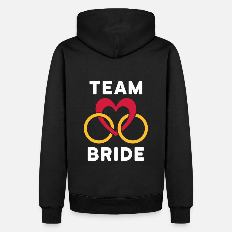 Team bride (Herz, zwei Ringe) - Männer Premium Bio Hoodie - Schwarz