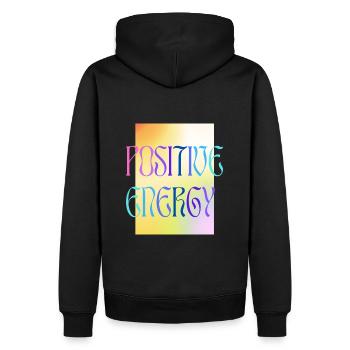 ÉNERGIE POSITIVE - coloré - Sweat à capuche Premium bio Homme - noir - Dos - Nico (187cm)