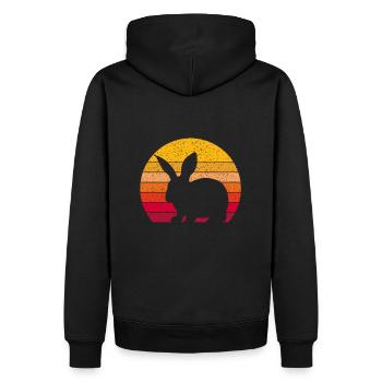 Hase | Kaninchen | Vintage Retro Style - Männer Premium Bio Hoodie - Schwarz - Hinten - Nico (187cm)