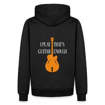 Je joue de la guitare qui suffit - silhouette de guitare - Sweat à capuche Premium bio Homme - noir - Dos - Nico (187cm)