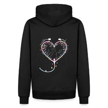 Lapin de Pâques Infirmière - Sweat à capuche Premium bio Homme - noir - Dos - Nico (187cm)