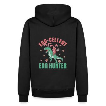 Chasseur d’œufs - Sweat à capuche Premium bio Homme - noir - Dos - Nico (187cm)