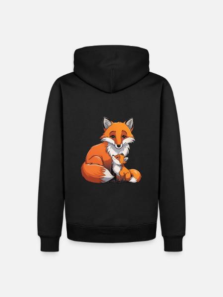 Fuchs Mama und Fuchs Baby - Men’s Premium Organic Hoodie - black