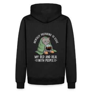 Préparer mentalement le chat - Sweat à capuche Premium bio Homme - noir - Dos - Nico (187cm)