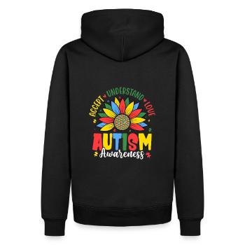 Bewusstsein für Autismus - Männer Premium Bio Hoodie - Schwarz - Hinten - Nico (187cm)