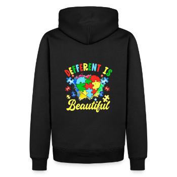 Anders ist schön - Männer Premium Bio Hoodie - Schwarz - Hinten - Nico (187cm)