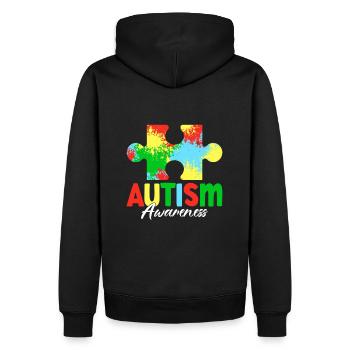 Bewusstsein für Autismus - Männer Premium Bio Hoodie - Schwarz - Hinten - Nico (187cm)