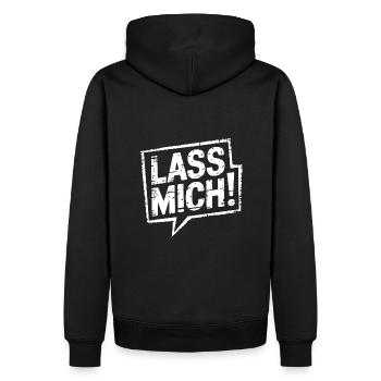 Lasst mir meine Ruhe - nicht stören - Männer Premium Bio Hoodie - Schwarz - Hinten - Nico (187cm)