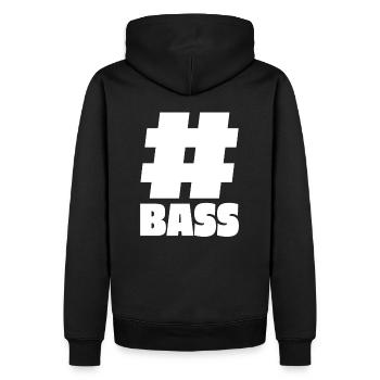 Hashtag Bass - Subwoofer Box Geschenk - Männer Premium Bio Hoodie - Schwarz - Hinten - Nico (187cm)