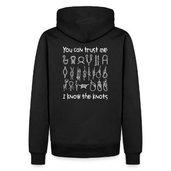 Noeud de marin | je connais les nœuds - Sweat à capuche Premium bio Homme - noir - Dos - Nico (187cm)