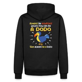 Sei ein Dodo | Ich liebe Dodos - Männer Premium Bio Hoodie - Schwarz - Hinten - Nico (187cm)