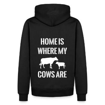 Cows cow calf herd farmer farmer gift idea - Men’s Premium Organic Hoodie - black - Back - Nico (187cm)