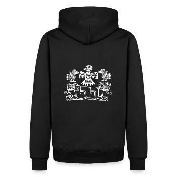 Azteken, Mayas, Inkas Mystische Zeichen - Männer Premium Bio Hoodie - Schwarz - Hinten - Nico (187cm)