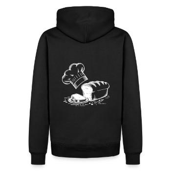 Brot Backen mit Liebe und Sauerteig - Männer Premium Bio Hoodie - Schwarz - Hinten - Nico (187cm)