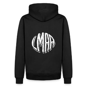 Lasst mir meine Ruhe - einfach in Ruhe lassen - Männer Premium Bio Hoodie - Schwarz - Hinten - Nico (187cm)