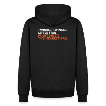 Où est le bar le plus proche? - Sweat à capuche Premium bio Homme - noir - Dos - Nico (187cm)