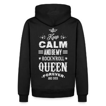 KEEP CALM AND BE MY ROCK'N'ROLL QUEEN - Männer Premium Bio Hoodie - Schwarz - Hinten - Nico (187cm)