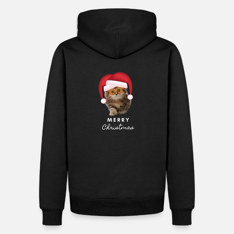 Noël chat joyeux noël - Sweat à capuche Premium bio Homme - noir