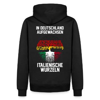 Italiener Deutschland Italia Italiener Italienisch - Männer Premium Bio Hoodie - Schwarz - Hinten - Nico (187cm)