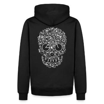 Crâne de vélo - Sweat à capuche Premium bio Homme - noir - Dos - Nico (187cm)