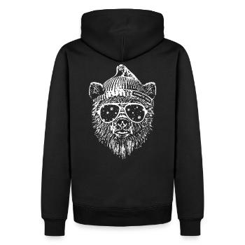 SKI BEAR - Vintage Grizzly - Men’s Premium Organic Hoodie - black - Back - Nico (187cm)