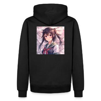 Uniforme scolaire Cherry Blossom - Sweat à capuche Premium bio Homme - noir - Dos - Nico (187cm)