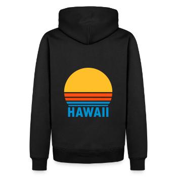 Hawaii (geteilte Sonne) - Männer Premium Bio Hoodie - Schwarz - Hinten - Nico (187cm)