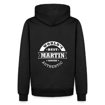Martin world s best cadeau martin - Sweat à capuche Premium bio Homme - noir - Dos - Nico (187cm)