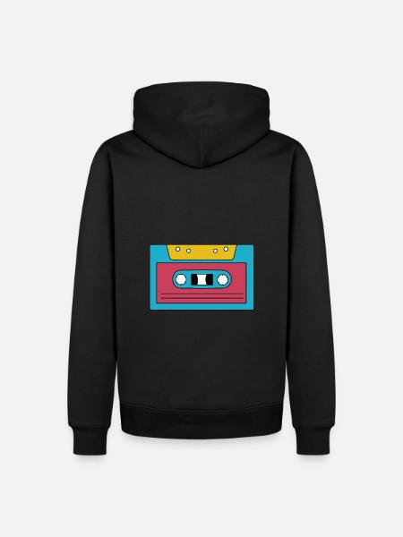 Kassette - Männer Premium Bio Hoodie - Schwarz