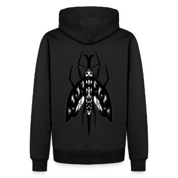 MOTH EDGE TATTOO - Men’s Premium Organic Hoodie - black - Back - Nico (187cm)
