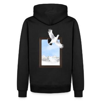 Meckern - Männer Premium Bio Hoodie - Schwarz - Hinten - Nico (187cm)