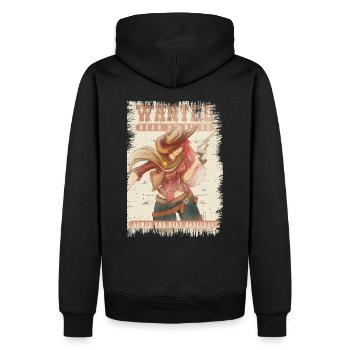 Poster Ricercato Wanted Dead or Alive Ragazza - Männer Premium Bio Hoodie - Schwarz - Hinten - Nico (187cm)