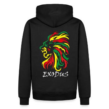 Design Exodus - Sweat à capuche Premium bio Homme - noir - Dos - Nico (187cm)