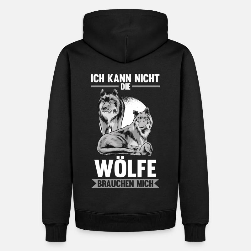 Wölfe Waldtier Wolf - Männer Premium Bio Hoodie - Schwarz