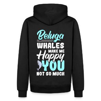 Béluga Béluga Baleine Observation des baleines Dauphin Dauphin - Sweat à capuche Premium bio Homme - noir - Dos - Nico (187cm)