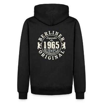 60. Geburtstag 2025 Berliner Original Geschenk - Männer Premium Bio Hoodie - Schwarz - Hinten - Nico (187cm)