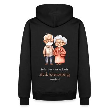 Voulez-vous vieillir et ridé avec moi ? - Sweat à capuche Premium bio Homme - noir - Dos - Nico (187cm)