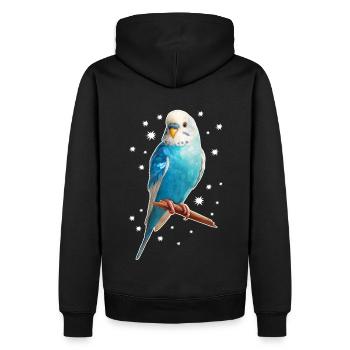 Étoiles de perruche - Sweat à capuche Premium bio Homme - noir - Dos - Nico (187cm)