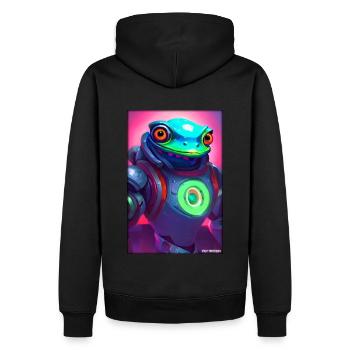 Space Frog Future Cyborg Robot - Men’s Premium Organic Hoodie - black - Back - Nico (187cm)