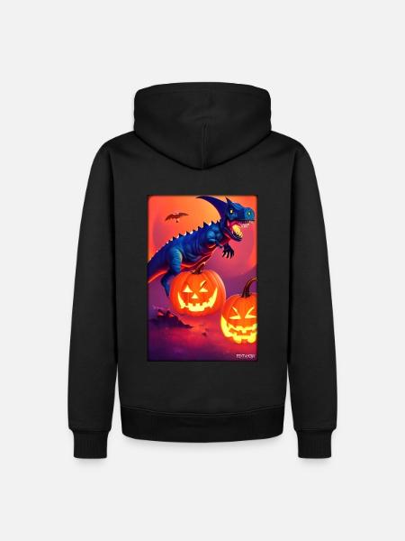 Halloween Dinosaur Pumpkin - Men’s Premium Organic Hoodie - black