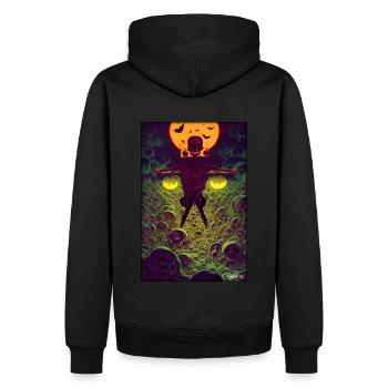 Squelette Crâne Épouvantail Citrouille Rose - Sweat à capuche Premium bio Homme - noir - Dos - Nico (187cm)