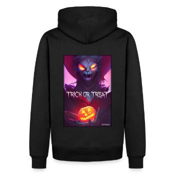 Halloween Hexe Zombie Monster Kürbis Süßes Saures - Männer Premium Bio Hoodie - Schwarz - Hinten - Nico (187cm)