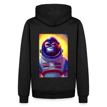 Monkey Animal Astronaute Espace Univers 5 - Sweat à capuche Premium bio Homme - noir - Dos - Nico (187cm)