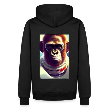 Monkey Animal Astronaute Espace Univers 2 - Sweat à capuche Premium bio Homme - noir - Dos - Nico (187cm)