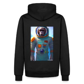 Monkey Animal Astronaute Voyage Dans l’Espace Univers 7 - Sweat à capuche Premium bio Homme - noir - Dos - Nico (187cm)