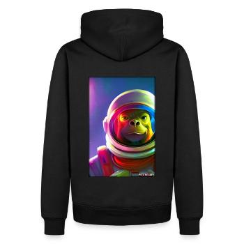 Singe Animal Astronaute Espace Univers 6 - Sweat à capuche Premium bio Homme - noir - Dos - Nico (187cm)